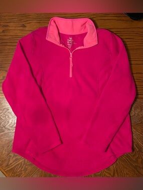 Made For Life Pink Fleece Quarter-Zip Pullover Size L
